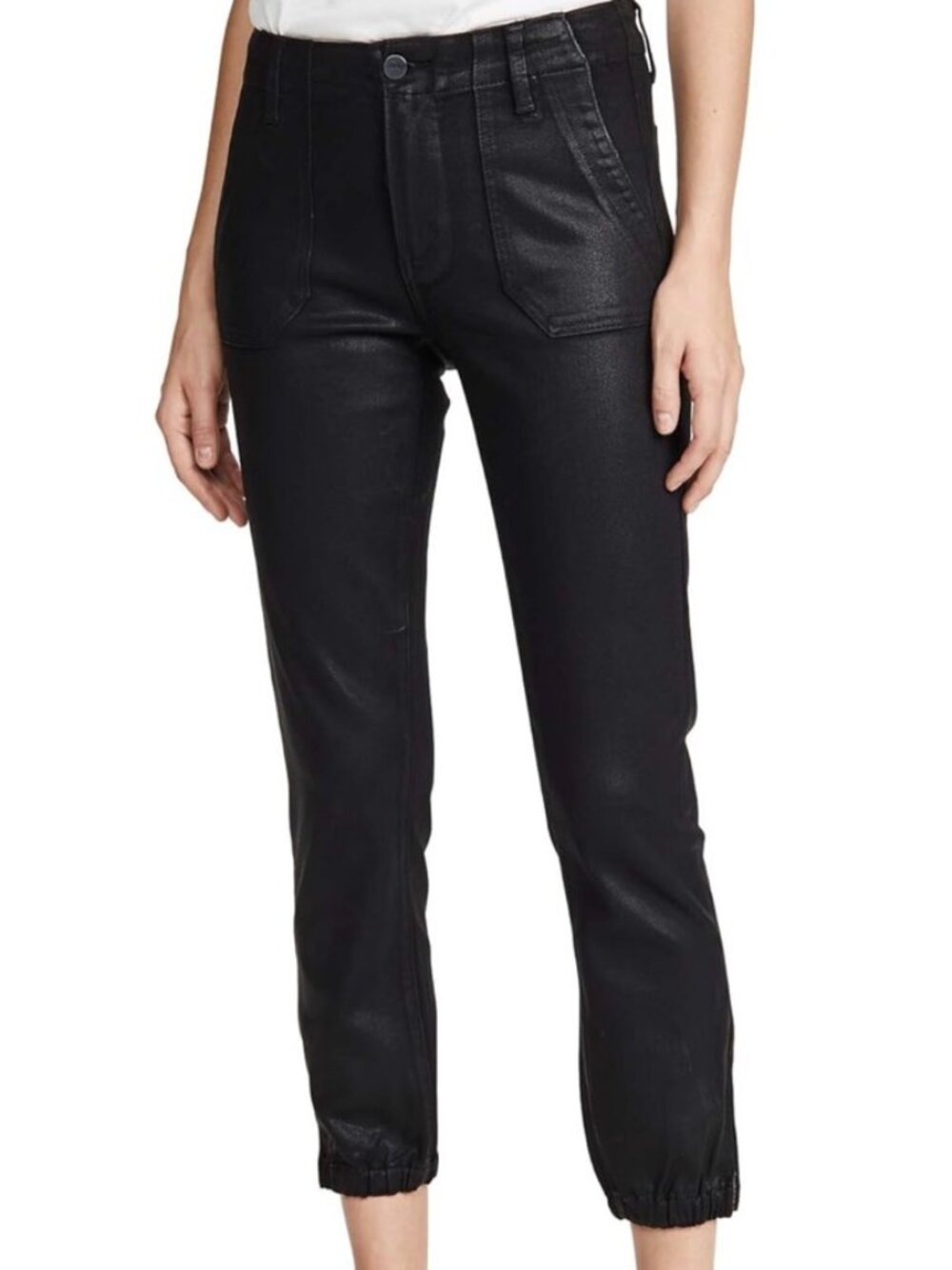 PAIGE Mayslie Jogger Transcend Coated Denim Weekender Pants Women's size 28